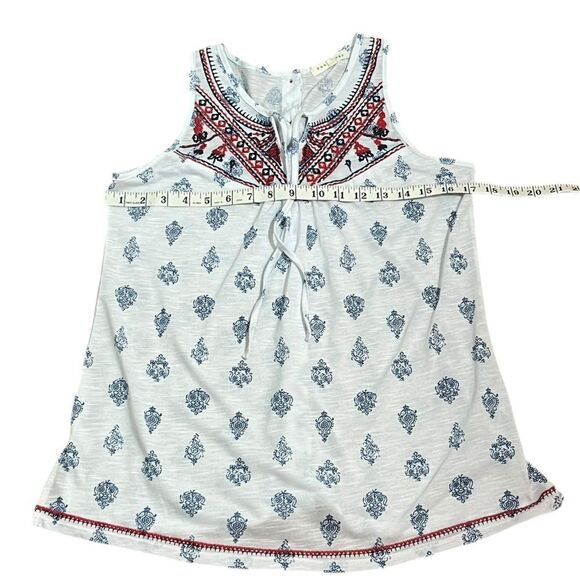 Retrology Red White And Blue Sleeveless Top Floral Print, Size XS - Picture 7 of 10